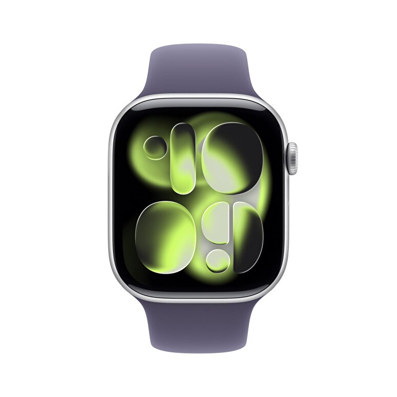 Apple Watch Series 11 GPS + Cellular 42mm Gümüş Rengi Alüminyum Sis Moru Spor Kordon - S/M MF8H4TU/A