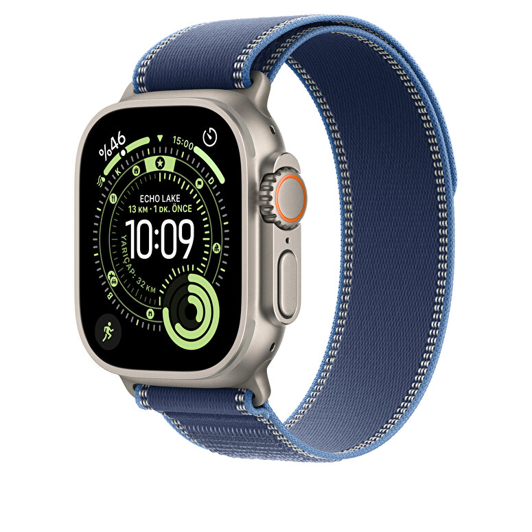 49 mm Mavi/Parlak Mavi Trail Loop - S/M - Natürel Titanyum MFT64ZM/A