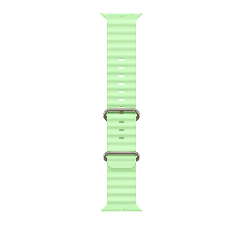 49 mm Neon Yeşil Ocean Kordon - Natürel Titanyum MGCF4ZM/A