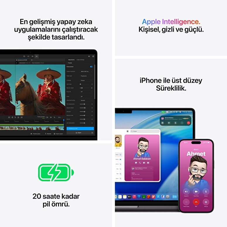 Apple MacBook Pro 14 inç M5 Pro Çip 15 Çekirdekli CPU 16 Çekirdekli GPU 24GB Bellek 1TB SSD Gümüş MGDN4TU/A