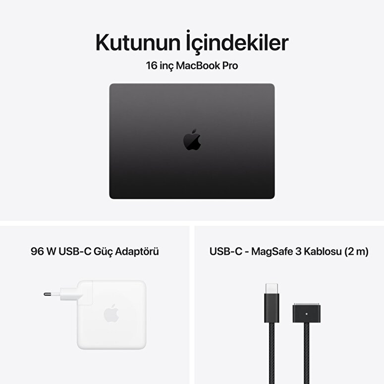 Apple MacBook Pro 16 inç M5 Max Çip 18 Çekirdekli CPU 40 Çekirdekli GPU 48GB Bellek 2TB SSD Uzay Siyahı MGEE4TU/A