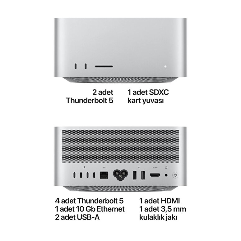 Mac Studio Apple M5 Ultra Çip 30 Çekirdekli CPU 64 Çekirdekli GPU 96GB Bellek 1TB SSD MHL74TU/A