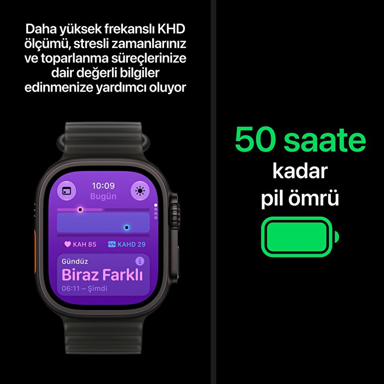 Apple Watch Ultra 4 GPS + Cellular, 49mm Natürel Titanyum Kasa ve Buzlu Gri Ocean Kordon MJAD4TU/A