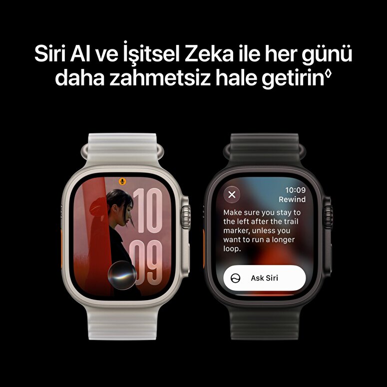 Apple Watch Ultra 4 GPS + Cellular, 49mm Siyah Titanyum Kasa ve Buzlu Siyah Ocean Kordon MJAY4TU/A