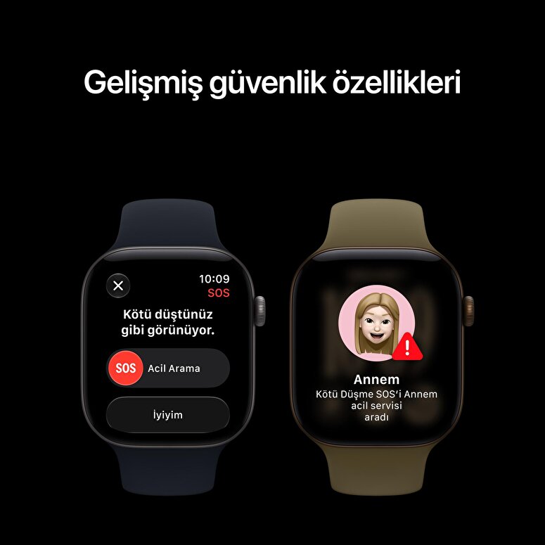 Apple Watch Series 12 GPS + Cellular 42mm Uçuk Altın Rengi Alüminyum Kasa ve Kum Beji Spor Kordon - S/M MJG24TU/A
