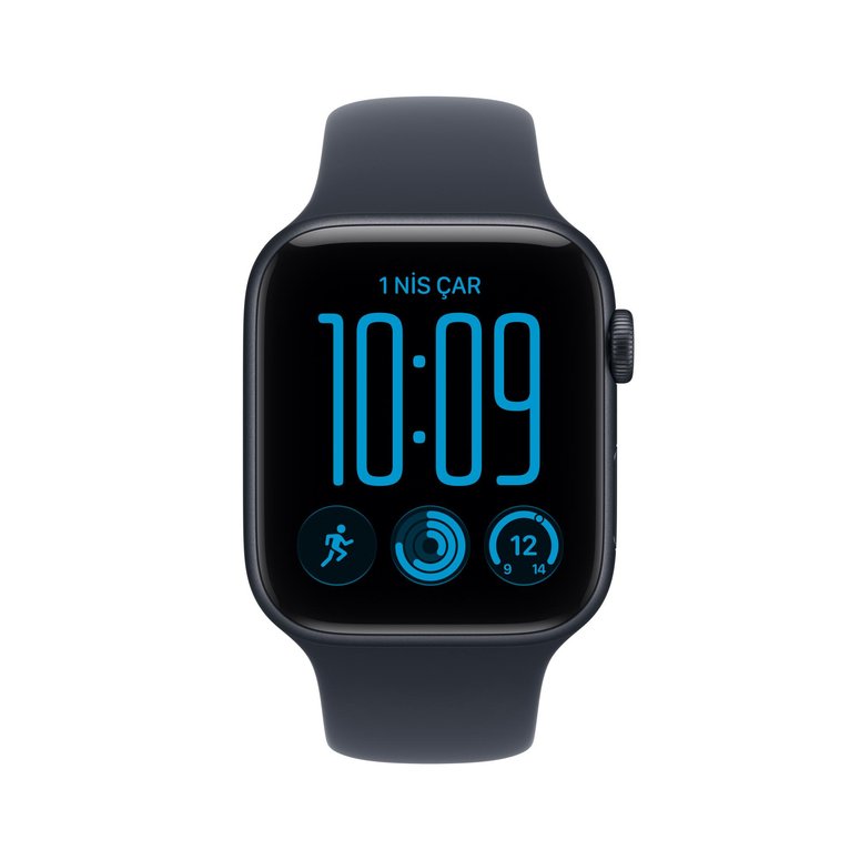 Apple Watch SE 3 GPS 40mm Gece Yarısı Alüminyum Kasa ve Lacivert Spor Kordon - S/M MJKY4TU/A