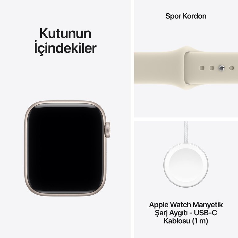 Apple Watch SE 3 GPS 44mm Yıldız Işığı Alüminyum Kasa ve Kum Beji Spor Kordon - M/L MJL54TU/A