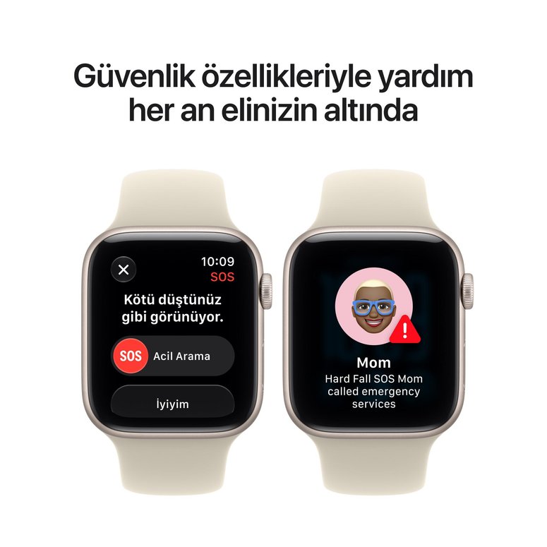 Apple Watch SE 3 GPS 44mm Gece Yarısı Alüminyum Kasa ve Lacivert Spor Kordon - S/M MJL74TU/A