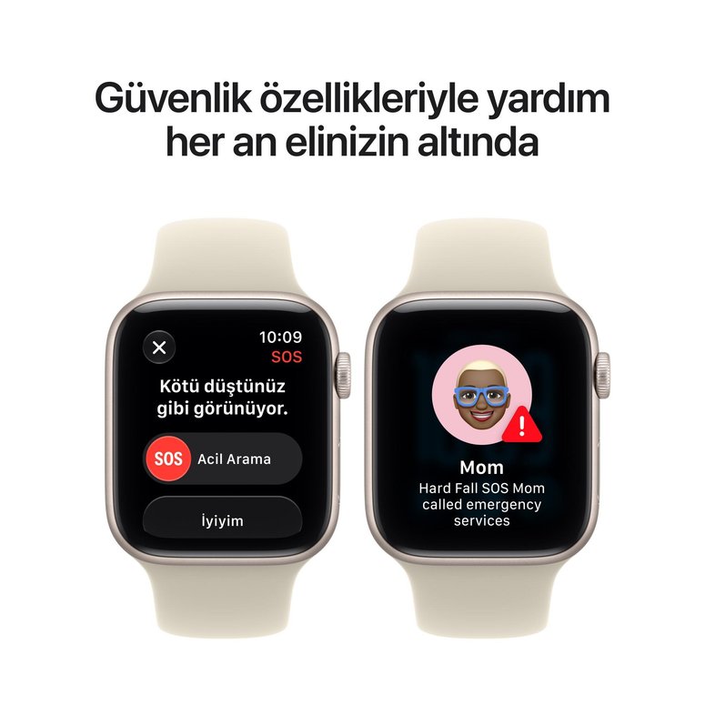 Apple Watch SE 3 GPS + Cellular 44mm Gece Yarısı Alüminyum Kasa ve Lacivert Spor Kordon - S/M MJLQ4TU/A
