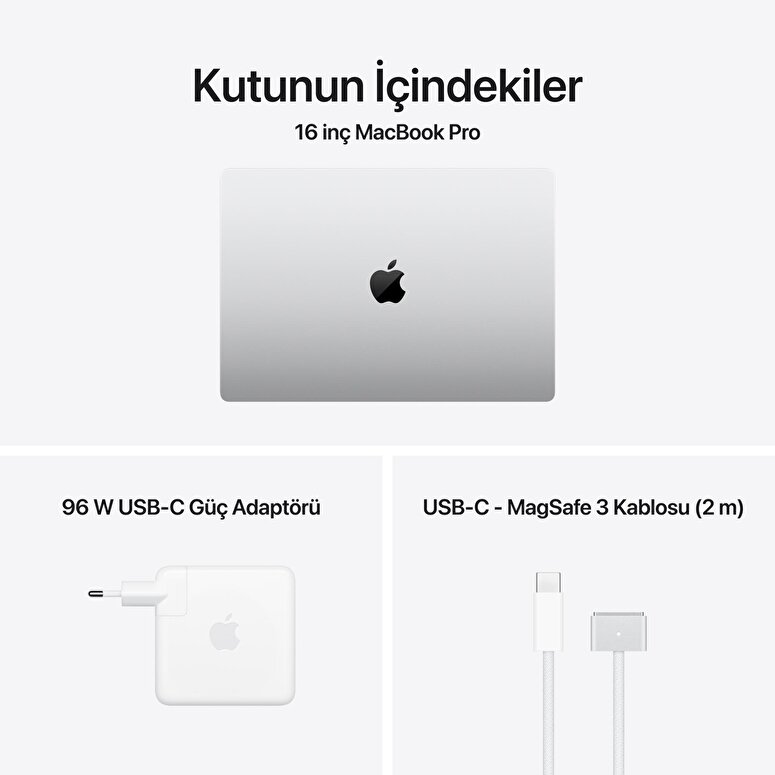 Apple MacBook Pro 14 inç M5 Pro Çip 15 Çekirdekli CPU 16 Çekirdekli GPU 24GB Bellek 2TB SSD Gümüş MJLV4TU/A