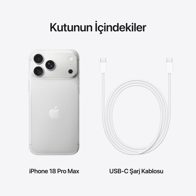 iPhone 18 Pro Max 512GB Gümüş MJXU4TU/A