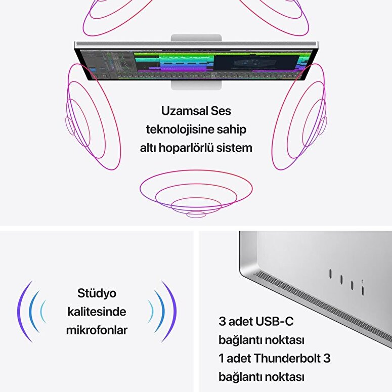 Teşhir - Apple Studio Display - Standart Cam - Eğimi Ayarlanabilir Stand MK0U3TU/A