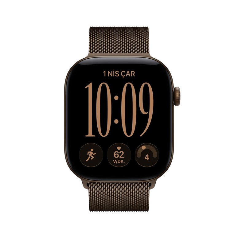 Apple Watch Series 12 GPS 42mm Koyu Bronz Alüminyum Kasa ve Koyu Bronz Milano Loop MKDC4TU/A