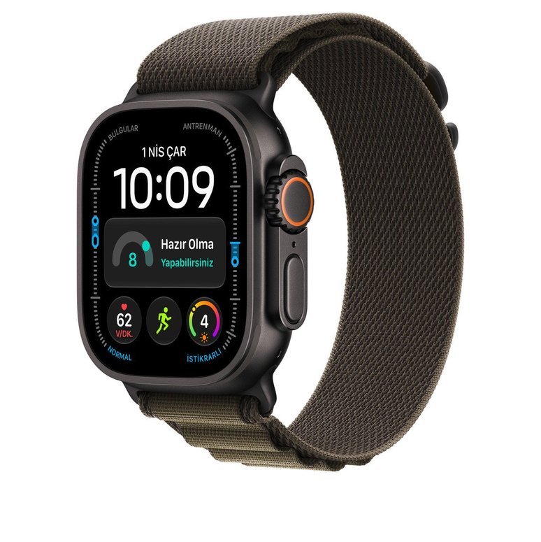 49 mm Koyu Zeytin Yeşili Alpine Loop - Büyük Boy - Siyah Titanyum MKDY4ZM/A