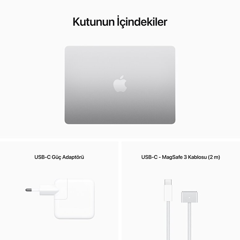 Apple MacBook Air 13' M2 Çip 8 Çekirdekli CPU 8 Çekirdekli GPU 8 GB Bellek 256GB SSD Gümüş  MLXY3TU/A