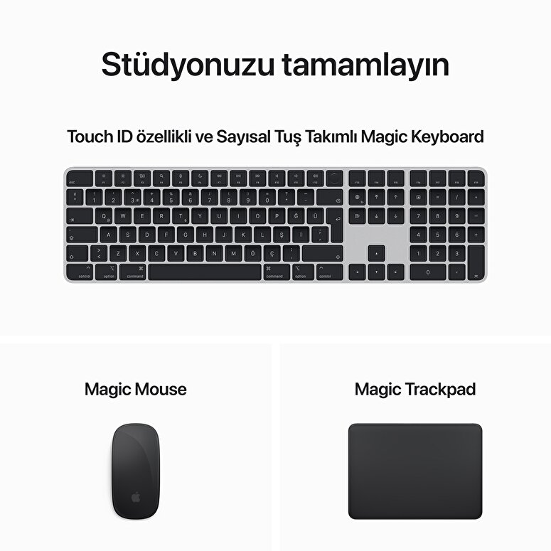 Mac Studio M2 Ultra çip 24 Çekirdekli CPU 60 çekirdekli GPU 1TB SSD MQH63TU/A