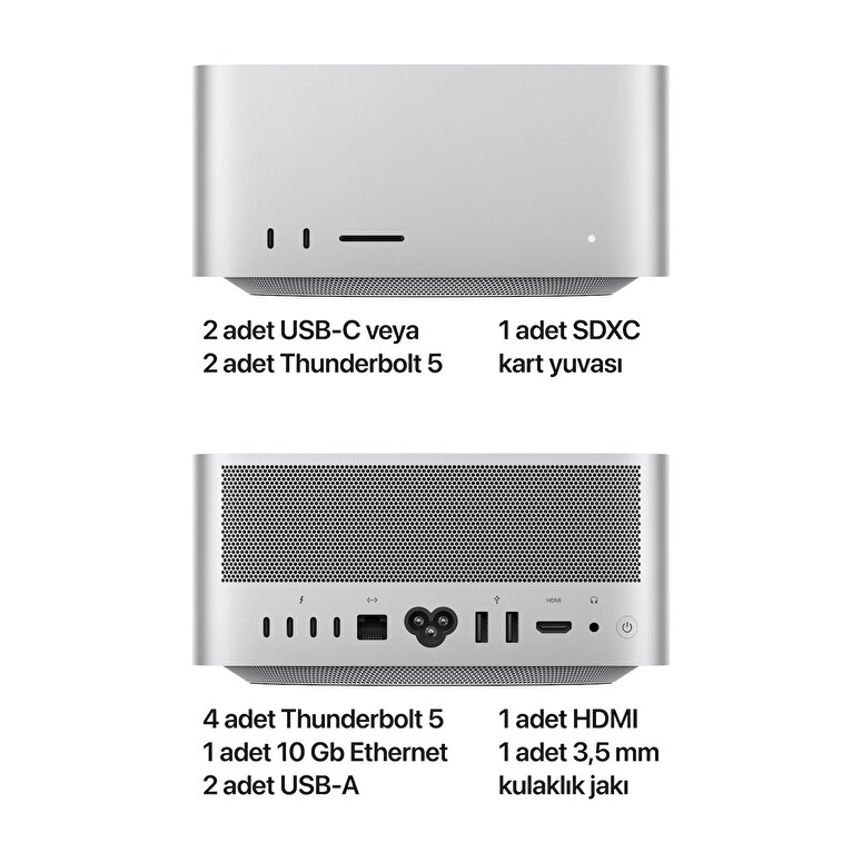 Mac Studio M2 Ultra çip 24 Çekirdekli CPU 60 çekirdekli GPU 1TB SSD MQH63TU/A