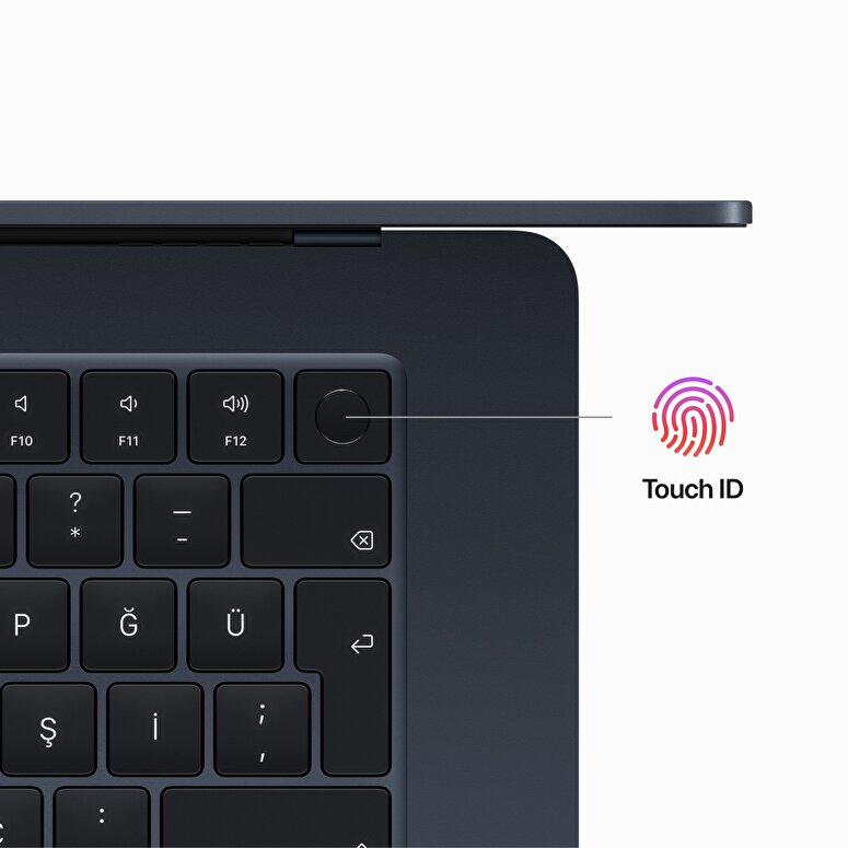 15 inç MacBook Air M2 çip 8 Çekirdekli CPU ve 10 çekirdekli GPU 512GB - Gece Yarısı MQKX3TU/A