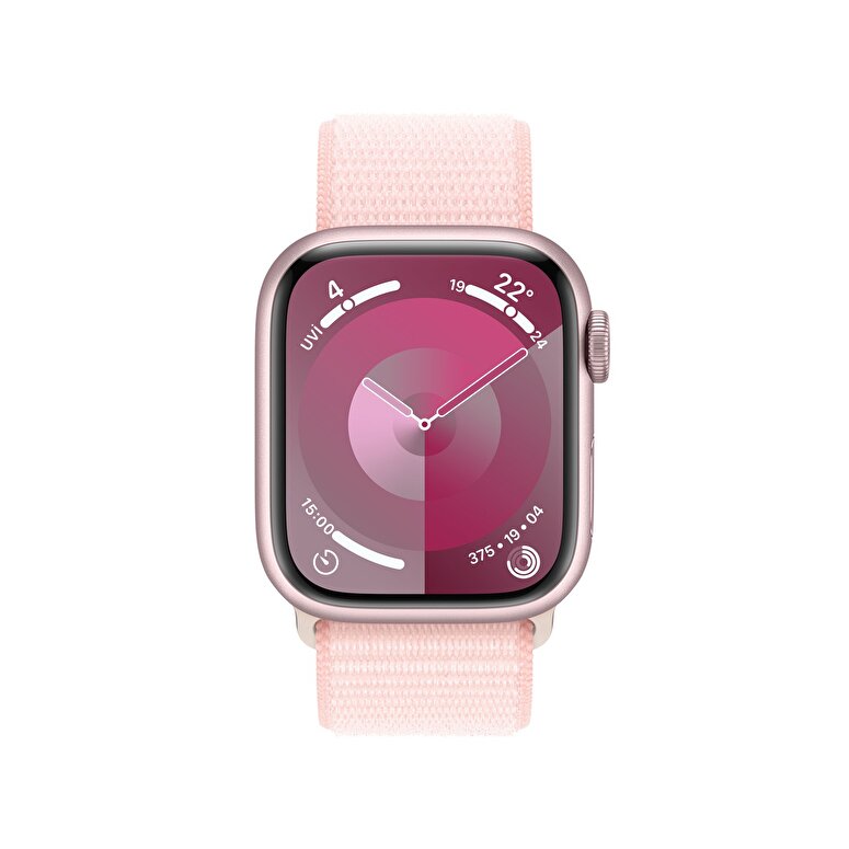 Apple Watch Series 9 GPS 41mm Pembe Alüminyum Kasa ve Uçuk Pembe Spor Loop  MR953TU/A