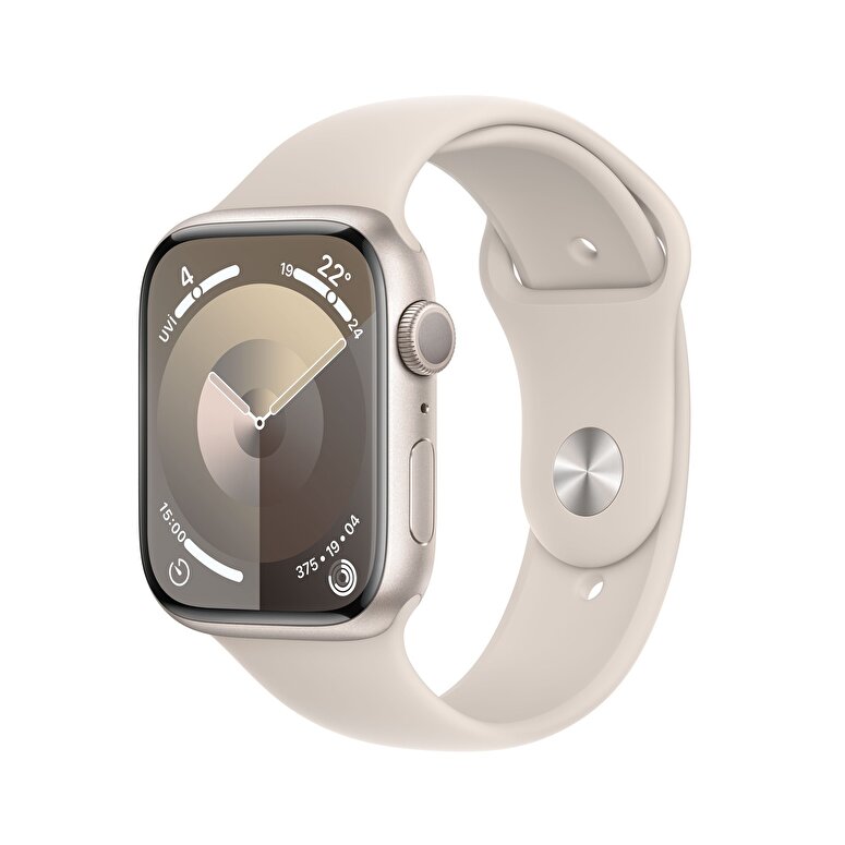 Apple Watch Series 9 GPS 45mm Yıldız Işığı Alüminyum Kasa ve Yıldız Işığı Spor Kordon - S/M  MR963TU/A
