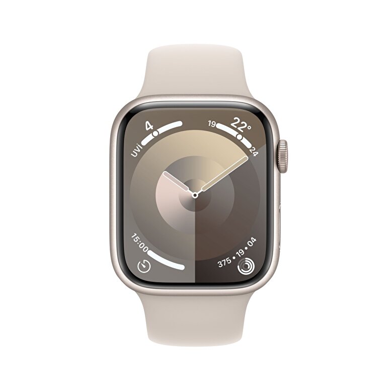 Apple Watch Series 9 GPS 45mm Yıldız Işığı Alüminyum Kasa ve Yıldız Işığı Spor Kordon - M/L  MR973TU/A
