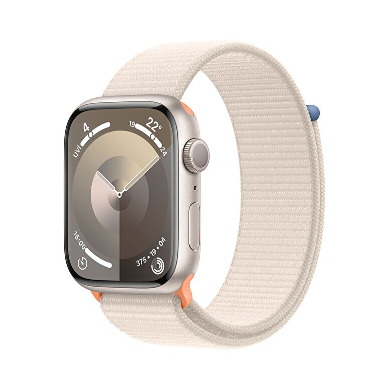 Apple Watch Series 9 GPS 45mm Yıldız Işığı Alüminyum Kasa ve Yıldız Işığı Spor Loop  MR983TU/A