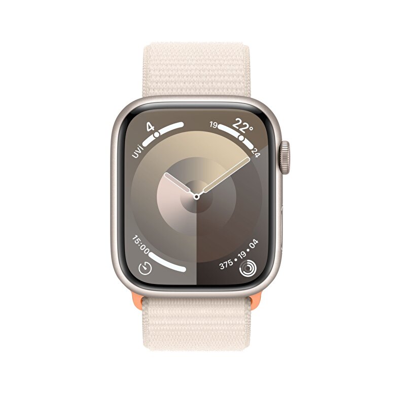 Apple Watch Series 9 GPS 45mm Yıldız Işığı Alüminyum Kasa ve Yıldız Işığı Spor Loop  MR983TU/A