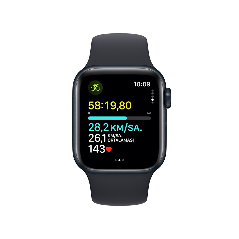 Apple Watch SE GPS 40mm Gece Yarısı Alüminyum Kasa ve Gece Yarısı Spor Kordon - M/L  MR9Y3TU/A