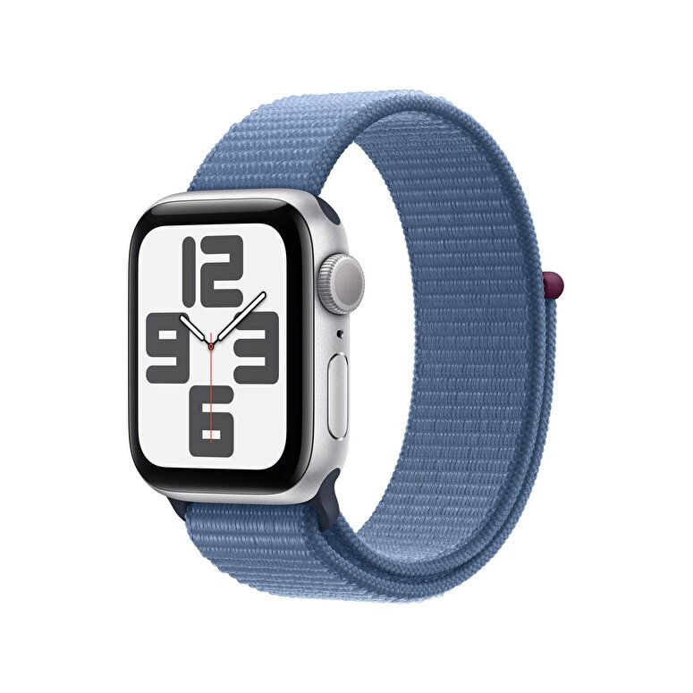 Apple Watch SE GPS 40mm Gümüş Rengi Alüminyum Kasa ve Buz Mavisi Spor Loop  MRE33TU/A