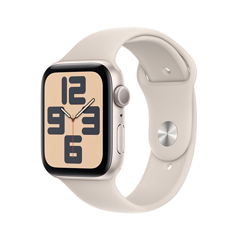 Apple Watch SE GPS 44mm Yıldız Işığı Alüminyum Kasa ve Yıldız Işığı Spor Kordon - S/M  MRE43TU/A
