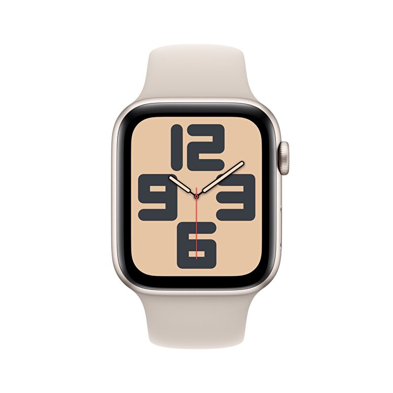 Apple Watch SE GPS 44mm Yıldız Işığı Alüminyum Kasa ve Yıldız Işığı Spor Kordon - M/L  MRE53TU/A