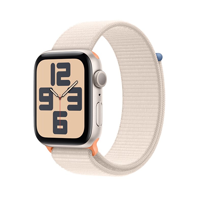Apple Watch SE GPS 44mm Yıldız Işığı Alüminyum Kasa ve Yıldız Işığı Spor Loop  MRE63TU/A