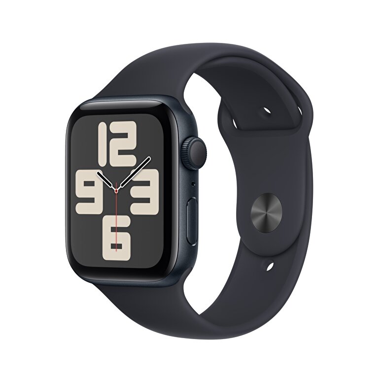 Apple Watch SE GPS 44mm Gece Yarısı Alüminyum Kasa ve Gece Yarısı Spor Kordon - S/M  MRE73TU/A