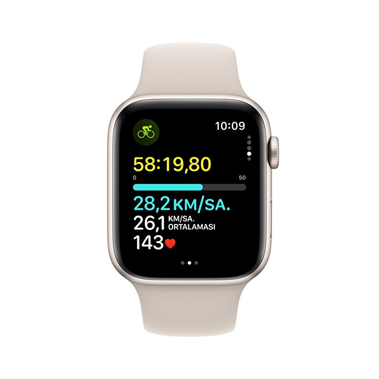 Apple Watch SE GPS 44mm Gece Yarısı Alüminyum Kasa ve Gece Yarısı Spor Kordon - S/M  MRE73TU/A