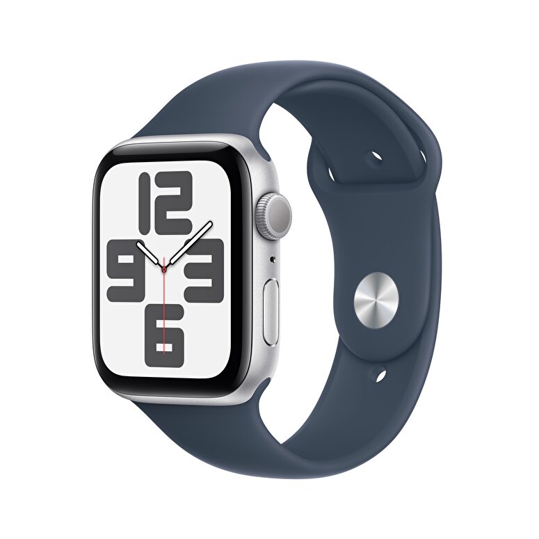 Apple Watch SE GPS 44mm Gümüş Rengi Alüminyum Kasa ve Fırtına Mavisi Spor Kordon - S/M  MREC3TU/A