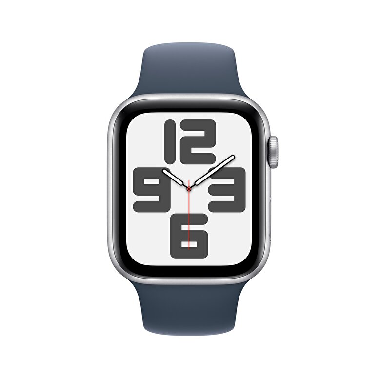 Apple Watch SE GPS 44mm Gümüş Rengi Alüminyum Kasa ve Fırtına Mavisi Spor Kordon - M/L  MREE3TU/A