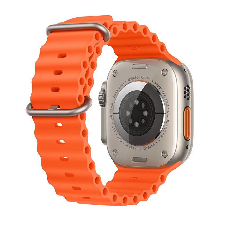 Apple Watch Ultra 2 GPS + Cellular, 49mm Titanyum Kasa ve Turuncu Ocean Kordon  MREH3TU/A