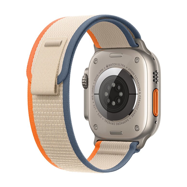 Apple Watch Ultra 2 GPS + Cellular, 49mm Titanyum Kasa ve Turuncu/Bej Trail Loop - M/L  MRF23TU/A