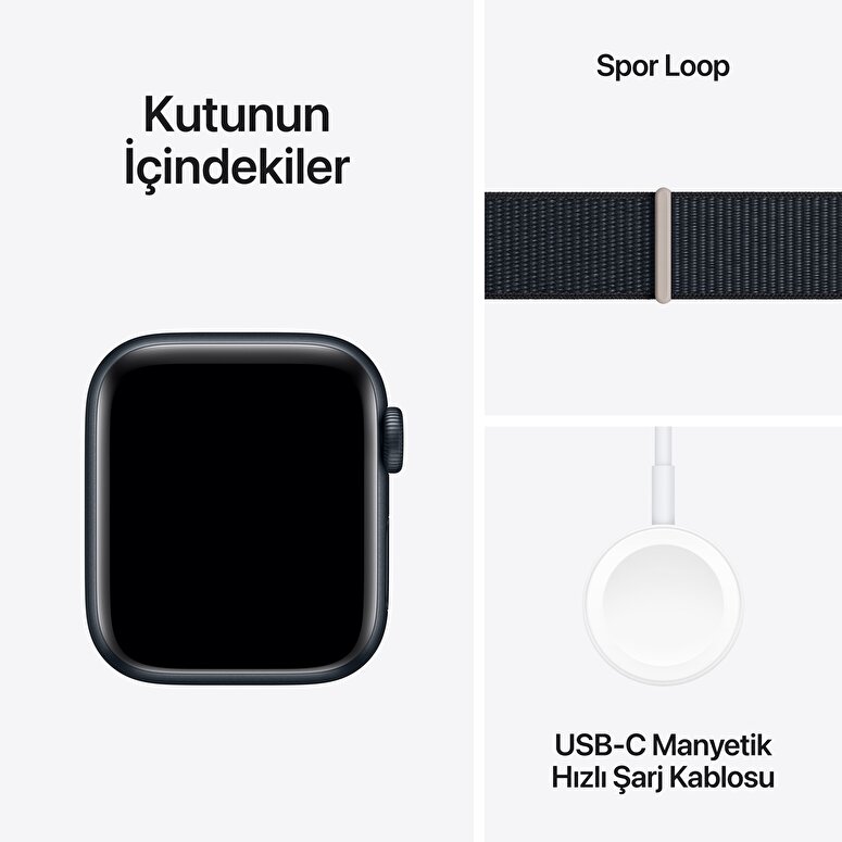 Apple Watch SE GPS + Cellular 40mm Gece Yarısı Alüminyum Kasa ve Gece Yarısı Spor Loop  MRGE3TU/A