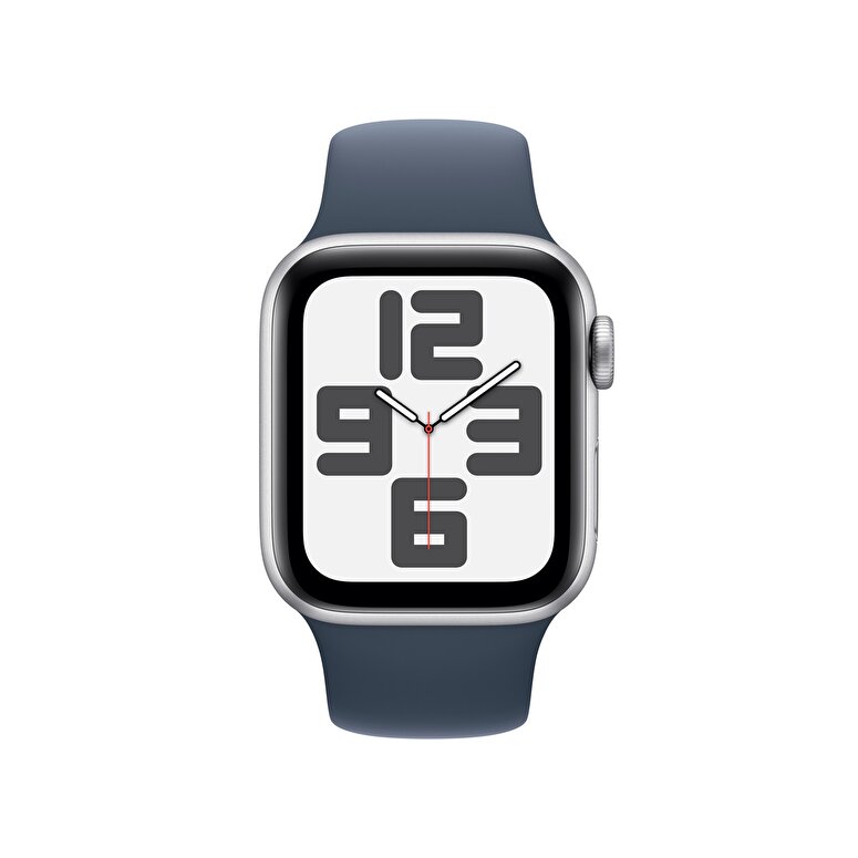 Apple Watch SE GPS + Cellular 40mm Gümüş Rengi Alüminyum Kasa ve Fırtına Mavisi Spor Kordon - S/M  MRGJ3TU/A