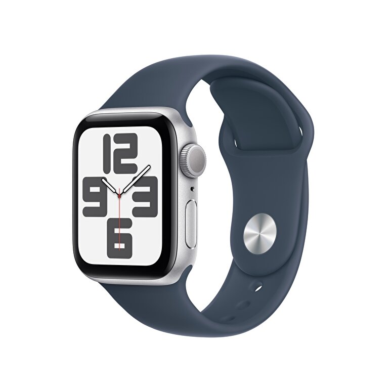 Apple Watch SE GPS + Cellular 40mm Gümüş Rengi Alüminyum Kasa ve Fırtına Mavisi Spor Kordon - M/L  MRGM3TU/A