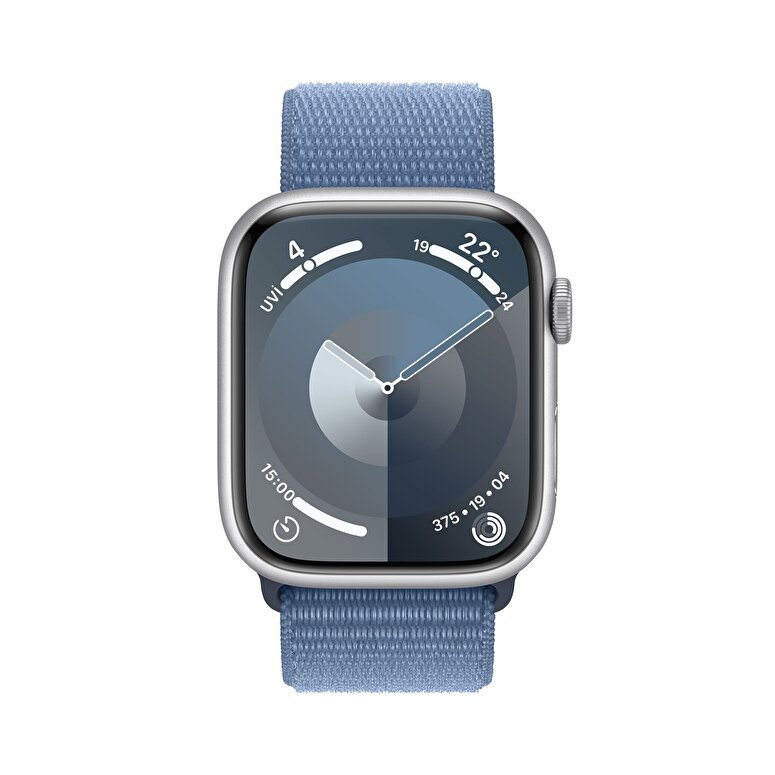 Apple Watch Series 9 GPS + Cellular 41mm Gümüş Rengi Alüminyum Kasa ve Buz Mavisi Spor Loop  MRHX3TU/A