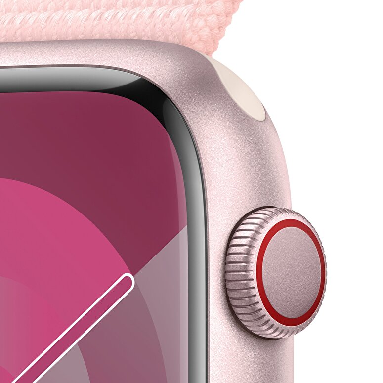 Apple Watch Series 9 GPS + Cellular 41mm Pembe Alüminyum Kasa ve Uçuk Pembe Spor Loop  MRJ13TU/A