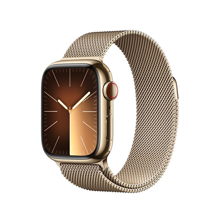 Apple Watch Series 9 GPS + Cellular 41mm Altın Rengi Paslanmaz Çelik Kasa ve Altın Rengi Milano Loop  MRJ73TU/A