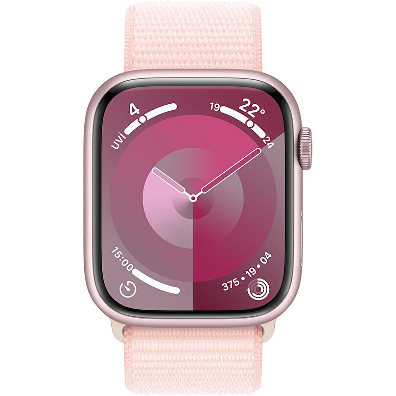 Apple Watch Series 9 GPS + Cellular 45mm Pembe Alüminyum Kasa ve Uçuk Pembe Spor Loop  MRMM3TU/A