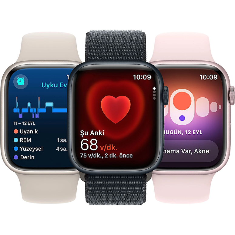 Apple Watch Series 9 GPS + Cellular 45mm Pembe Alüminyum Kasa ve Uçuk Pembe Spor Loop  MRMM3TU/A