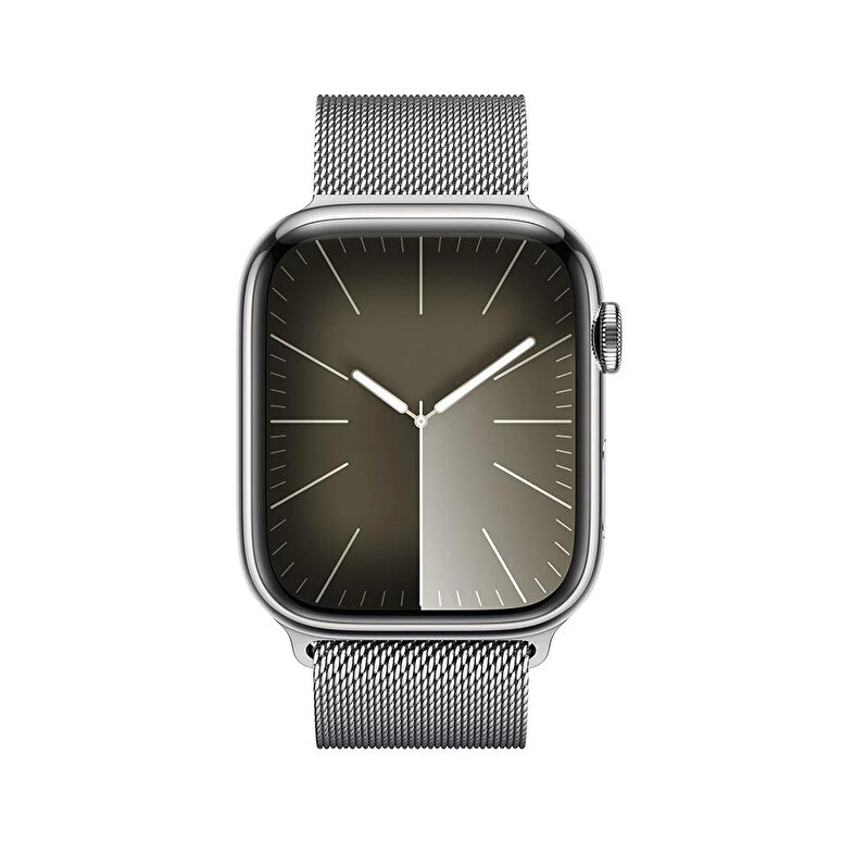 Apple Watch Series 9 GPS + Cellular 45mm Gümüş Rengi Paslanmaz Çelik Kasa ve Gümüş Rengi Milano Loop - MRMQ3TU/A MRMQ3TU/A