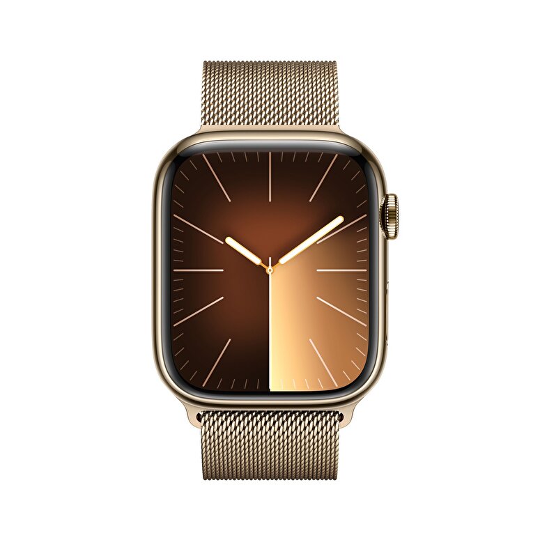 Apple Watch Series 9 GPS + Cellular 45mm Altın Rengi Paslanmaz Çelik Kasa ve Altın Rengi Milano Loop - MRMU3TU/A MRMU3TU/A