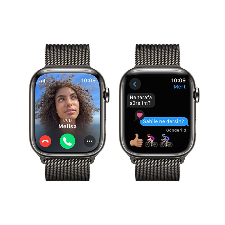 Apple Watch Series 9 GPS + Cellular 45mm Grafit Paslanmaz Çelik Kasa ve Grafit Milano Loop - MRMX3TU/A MRMX3TU/A