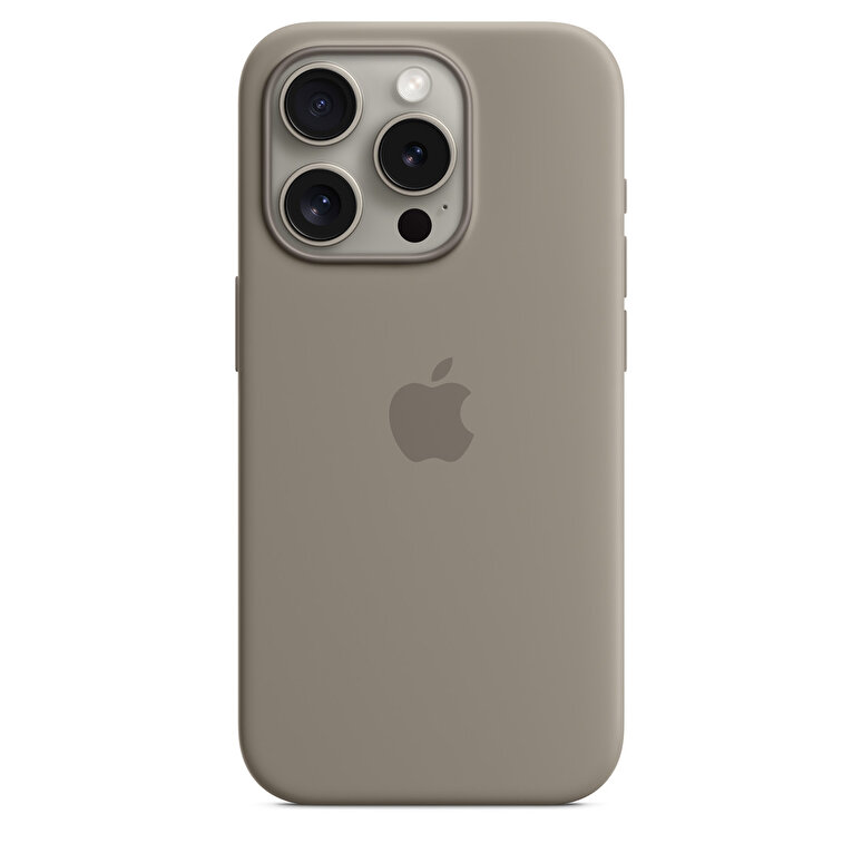 Apple iPhone 15 Pro için MagSafe özellikli Silikon Kılıf - Kil Rengi MT1E3ZM/A